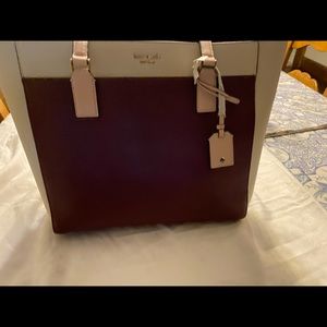Kate Spade purse beige and burgundy